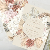 Cream Pampas Dried Grass Floral Jungle Wedding