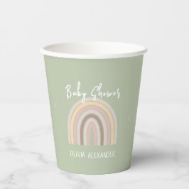 Cream Pastel Einfache Minimalistische Babydusche Pappbecher