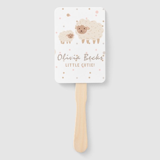 Cream Pastel Illustrative Baby Dusche Fächer (Vorderseite)