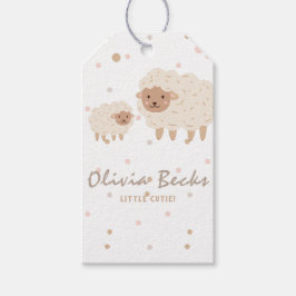 Cream Pastel Illustrative Baby Dusche Geschenkanhänger