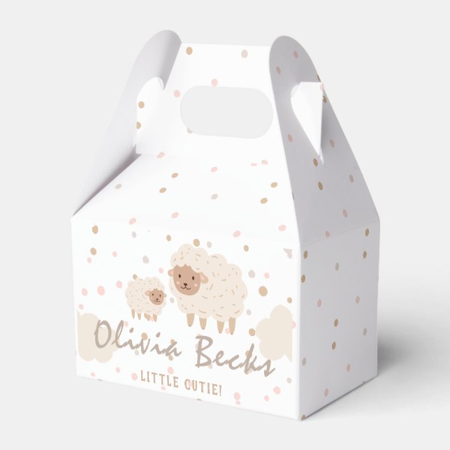 Cream Pastel Illustrative Baby Dusche Geschenkschachtel (Vorderseite)