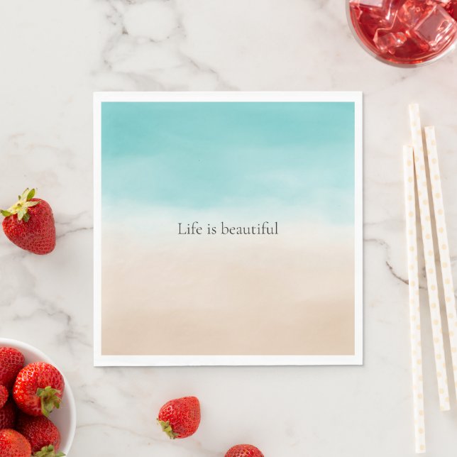 Cream Peach Aqua Ombre Serviette (Beispiel)