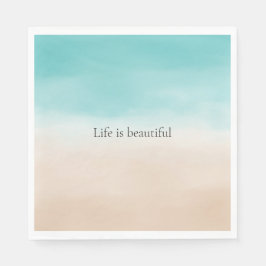 Cream Peach Aqua Ombre Serviette