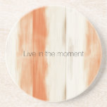 Cream Peach Orange Stripes Getränkeuntersetzer<br><div class="desc">Cream Peach Orange Stripes</div>