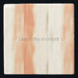 Cream Peach Orange Stripes Steinuntersetzer<br><div class="desc">Cream Peach Orange Stripes</div>