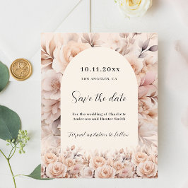 Cream peach Rose Bogen Budget Hochzeit Speichern S Flyer