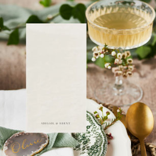 Cream Personalisierte Hochzeit  Serviette