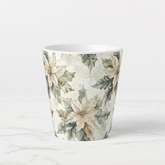 Cream Poinsettia Blume Milchtasse (Vorderseite)