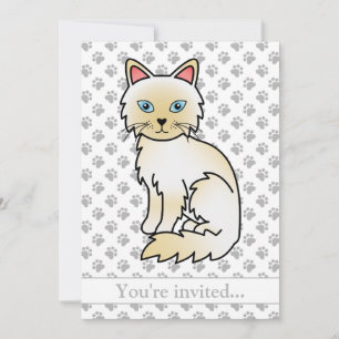 Cream Point Birman/Ragdoll Katzen-Geburtstagsfeier Einladung