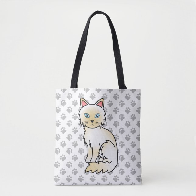 Cream Point Birman / Ragdoll Niedlich Cat & Paws Tasche (Vorderseite)