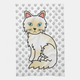 Cream Point Birman / Ragdoll süße Katze & Pfoten Geschirrtuch