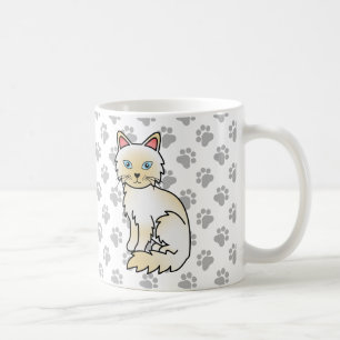 Cream Point Birman / Ragdoll süße Katze & Pfoten Kaffeetasse