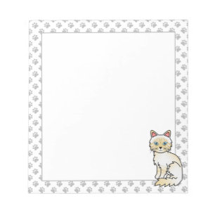Cream Point Tabby Birma / Ragdoll Süße Katze & Pfo Notizblock