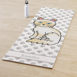 Cream Point Tabby Birman/Ragdoll mit Paws & Name Yogamatte