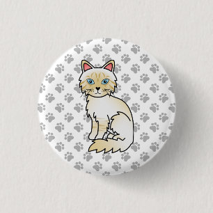 Cream Point Tabby Birman / Ragdoll Niedlich Cat & Button