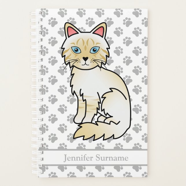 Cream Point Tabby Birman/Ragdoll und Paws & Text Planer (Vorderseite)