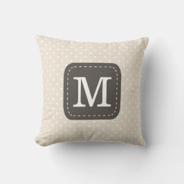 Cream Polka Dot Muster mit benutzerdefinierter Mon Kissen