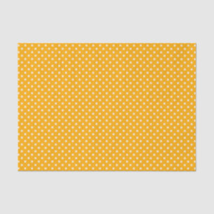Cream Polka Dots auf Gelb Seidenpapier