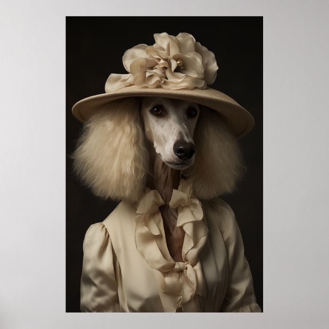 Cream Poodle-Blume Poster (Vorne)