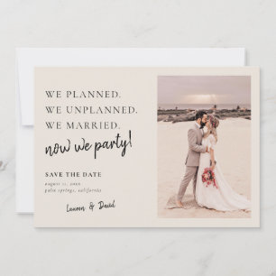Cream Post Wedding Update Save the Date