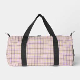 Cream Purple Plaid Classic Pattern Retro Duffle Bag