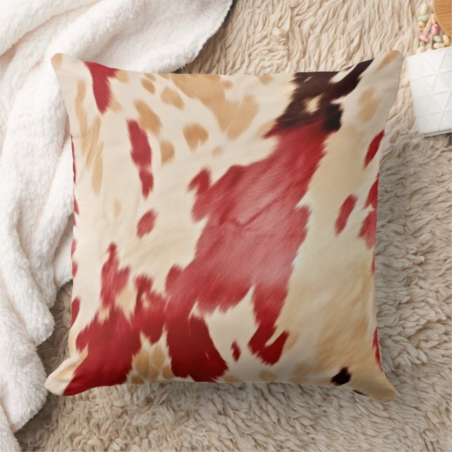 Cream Red Black Cowhide Weihnachten Kissen (Decke)