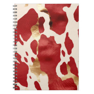 Cream Red Gold Western Cowhide Howdy Notizblock