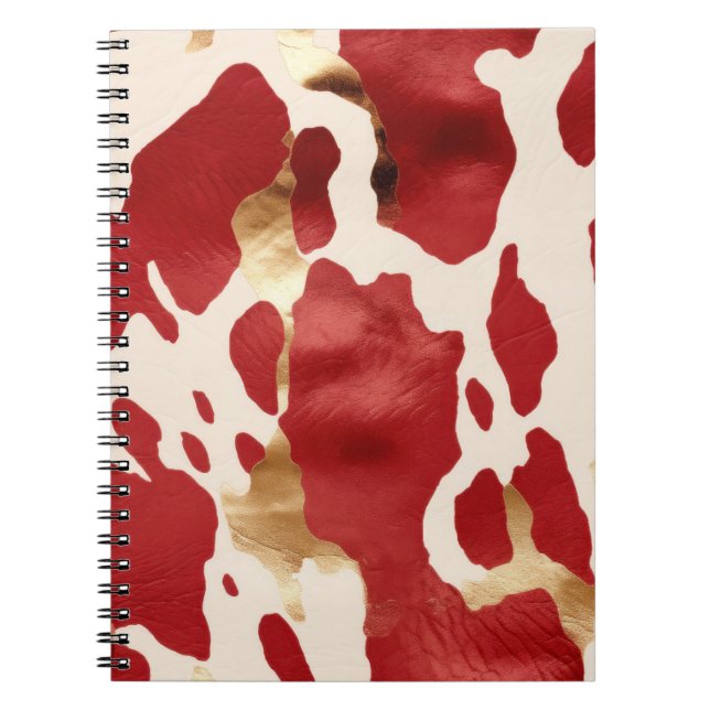 Cream Red Gold Western Cowhide Howdy Notizblock (Vorderseite)