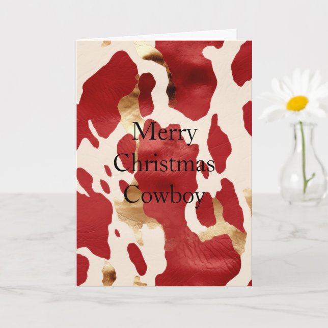 Cream Red Gold Western Cowhide Karte (Kleine Pflanze)