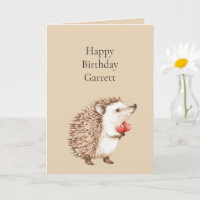 Cream Red Hearts Igel Geburtstag