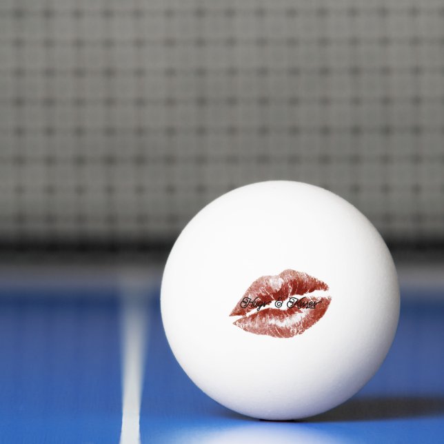 Cream Red Lips Kisses Flirty  Tischtennisball (Netto)