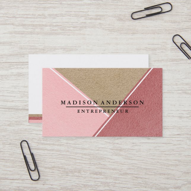 Cream Red & Pink Modern Finance Consultant Visitenkarte (Vorderseite/Rückseite Beispiel)