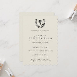 Cream Registered Nurse Caduceus+Laurel Wreath Einladung