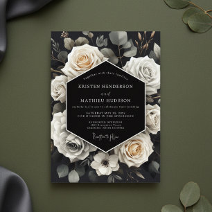 Cream Rose Woodland Hochzeit Einladung