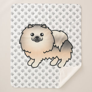 Cream Sable Spitz Niedlich Cartoon Dog & Paws Sherpadecke