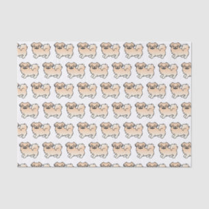 Cream Sable Tibetan Spaniel Cartoon Hund Muster Seidenpapier