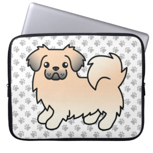 Cream Sable Tibetanischer Spaniel Cartoon Hund & P Laptopschutzhülle