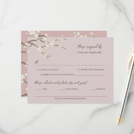 Cream Sakura Blume Kirschblüten Rosa Hochzeit RSVP Karte