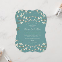 Cream Sakura Kirschblüten Aquamarine Hochzeit Asie
