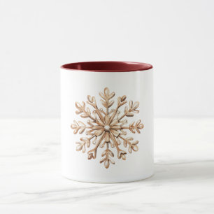 Cream Schneeflocken Weihnachten Tasse