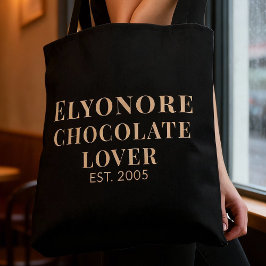 Cream Script Name Established Chocolate Lover Tasche