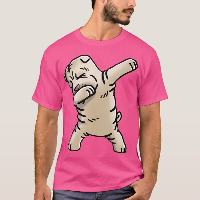 Cream Shar Pei Dabbing Funny Dog Dab Dance T-Shirt (Vorderseite)