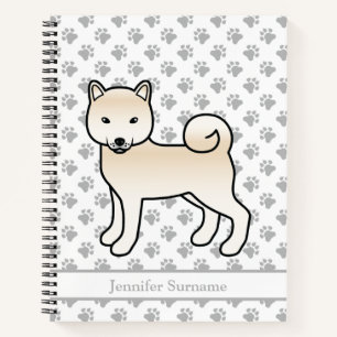 Cream Shiba Inu Niedlicher Cartoon Dog & Benutzerd Notizbuch