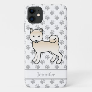 Cream Shiba Inu Niedlicher Cartoon Dog & Name Case-Mate iPhone Hülle