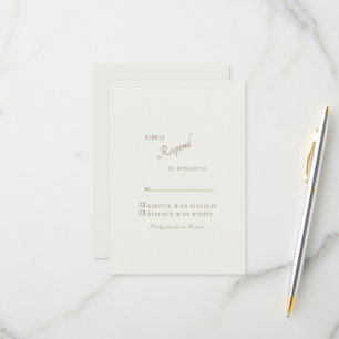 Cream Simple Modern Or Texte Mariage RSVP