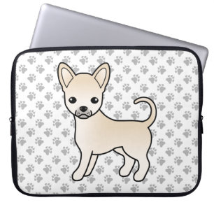 Cream Smooth Coat Chihuahua Cartoon Hund & Pfoten Laptopschutzhülle