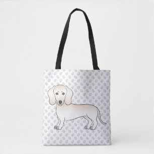 Cream Smooth Coat Dachshund Cartoon Hund & Pfoten Tasche