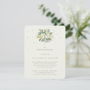 Cream Snowberry+Eucalyptus Wedding Probe Begleitkarte