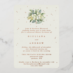 Cream Snowberry+Eucalyptus Wedding Probe Folieneinladung