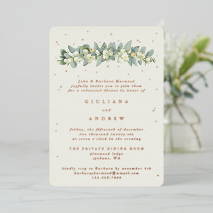 Cream Snowberry+Eucalyptus Wedding Probe Folieneinladung